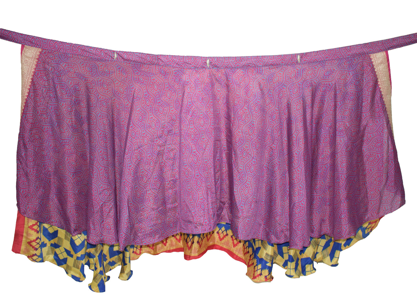 Sushila Vintage Magenta Silk Saree Magic Wrap Reversible Skirt Beach Dress Boho