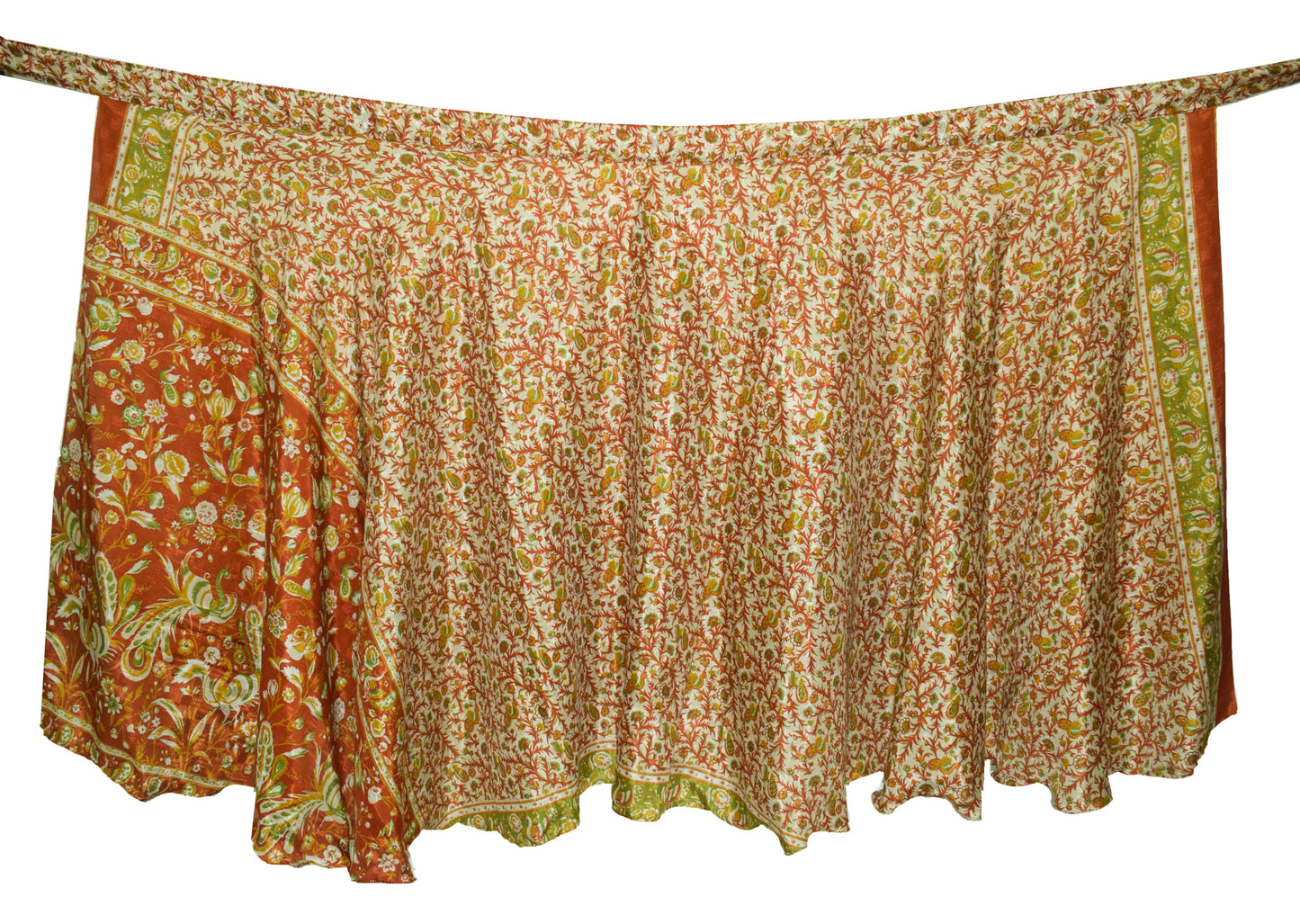 Sushila Vintage Rust Silk Saree Magic Wrap Reversible Skirt Beach Dress Hippie