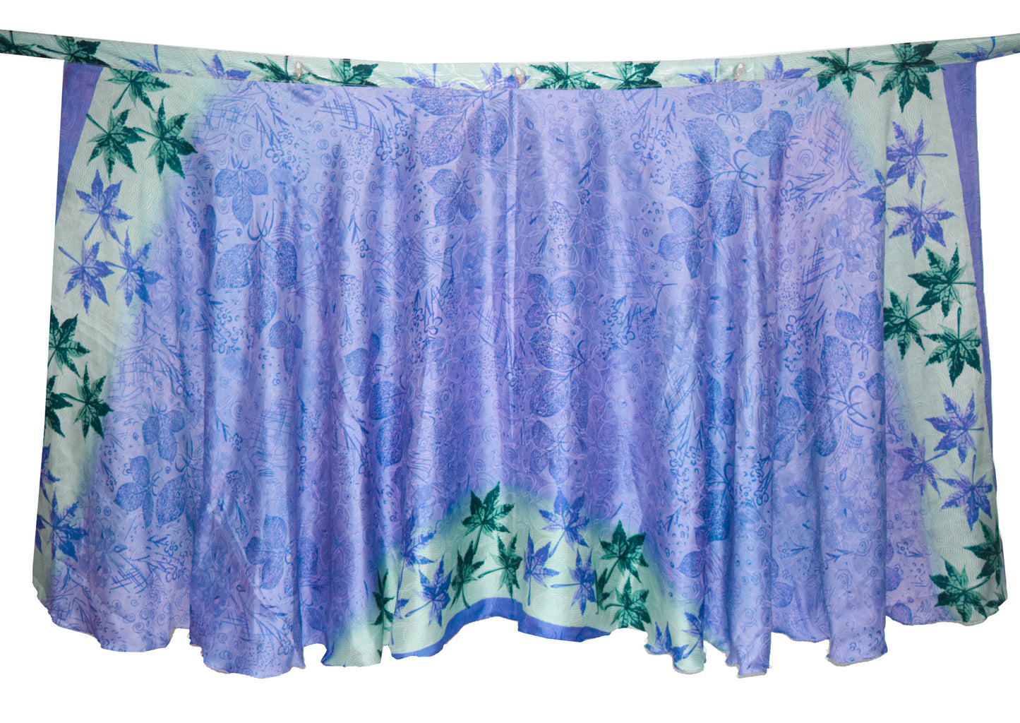 Sushila Vintage Purple Silk Saree Magic Wrap Reversible Skirt Beach Dress Hippie