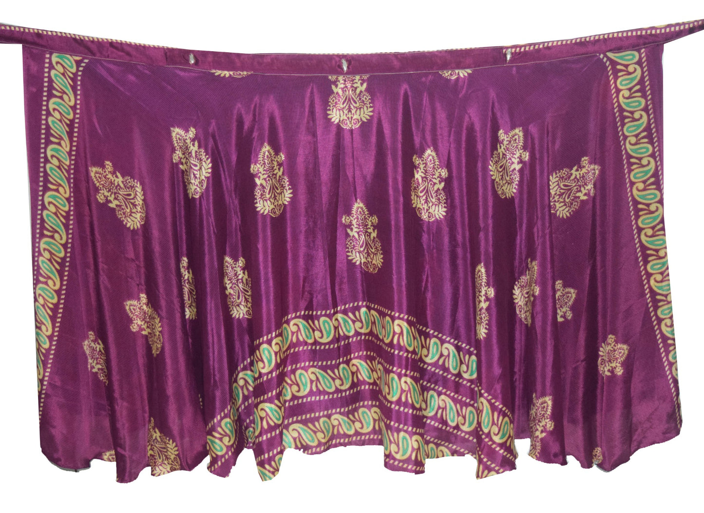 Sushila Vintage Purple Silk Saree Magic Wrap Reversible Skirt Beach Dress Boho