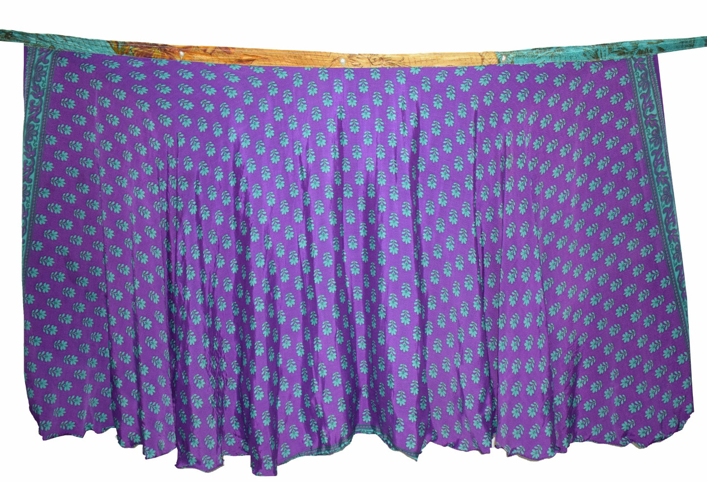 Sushila Vtg Purple Silk Saree Magic Wrap Reversible Skirt Beach Dress Handmade