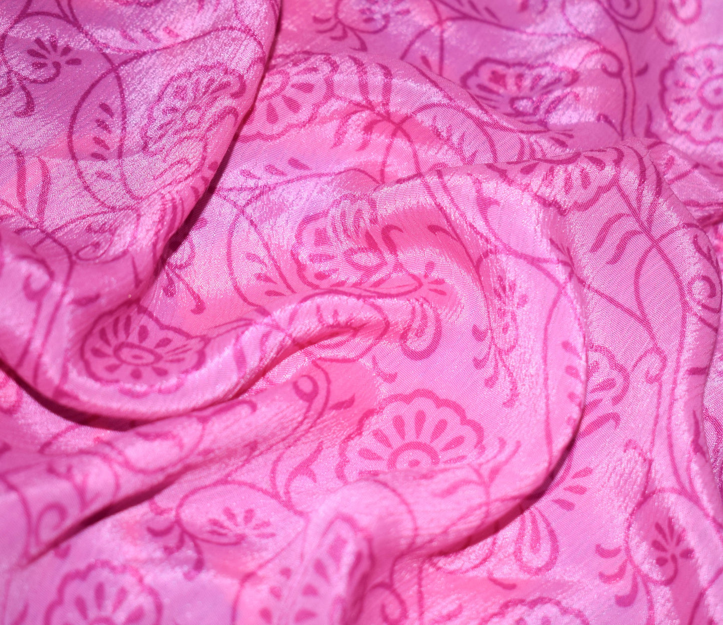 Sushila Vintage Pink Silk Saree Magic Wrap Reversible Skirt Beach Dress Handmade