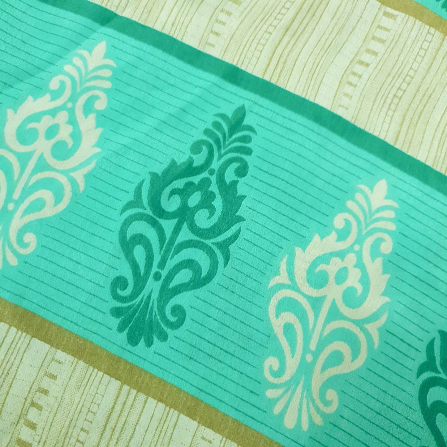 Sushila Vintage Aqua Green Silk Saree Magic Wrap Reversible Skirt Beach Dress