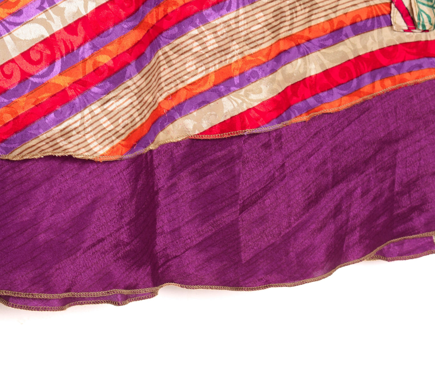 Sushila Vintage Purple Art Silk Saree Magic Wrap Reversible Skirt Beach Dress