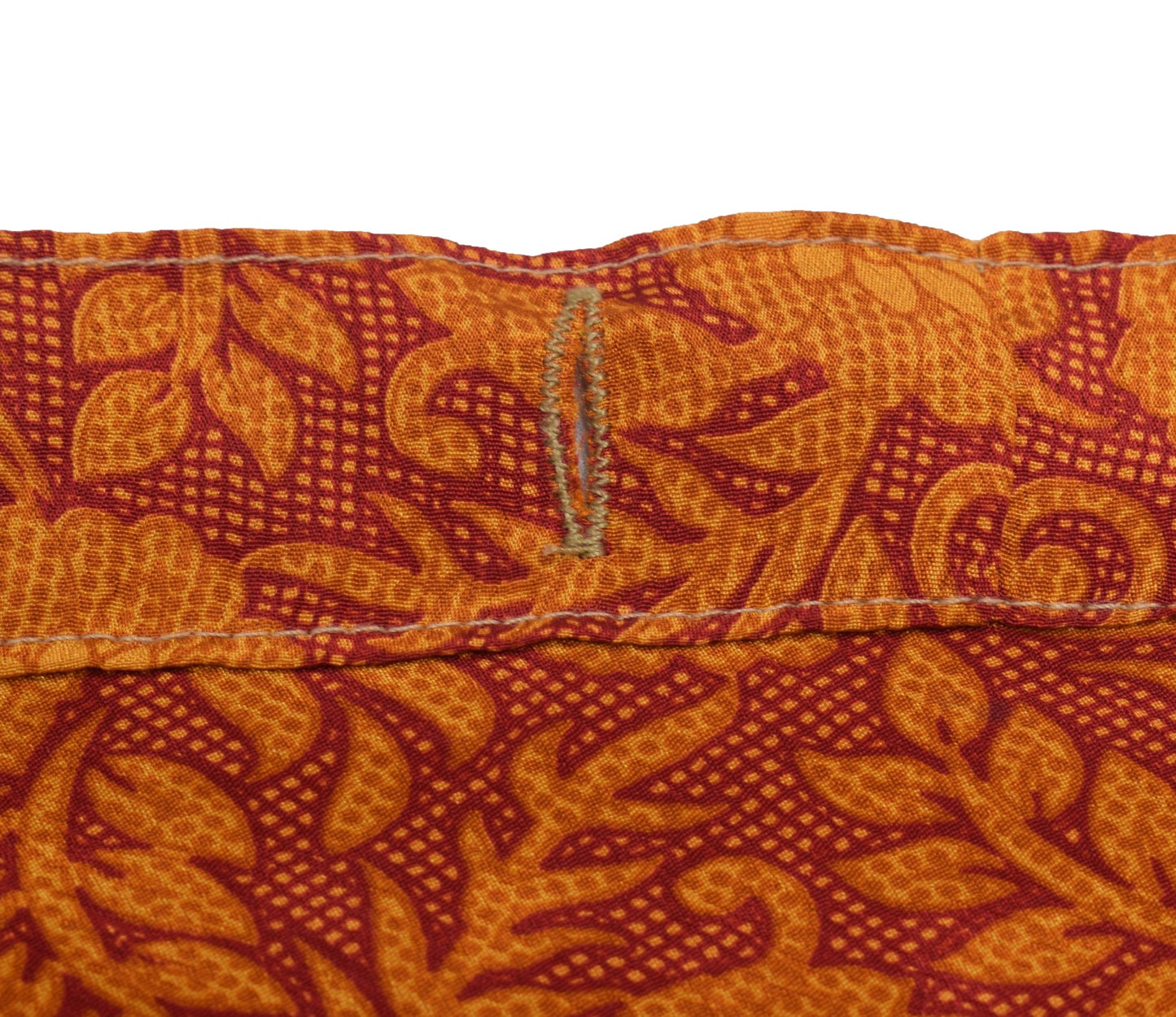 Sushila Vintage Orange Silk Saree Magic Wrap Reversible Skirt Beach Dress Hippie