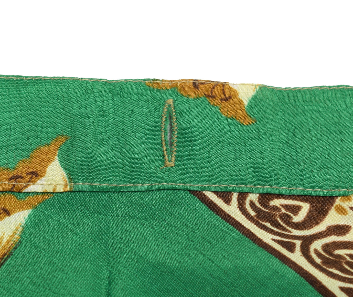 Sushila Vintage Art Silk Saree Magic Wrap Reversible Skirt Green Beach Dress