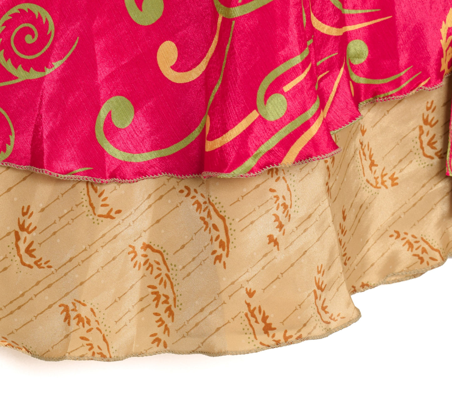 Sushila Vintage Magenta Silk Saree Magic Wrap Reversible Skirt Beach Dress Boho