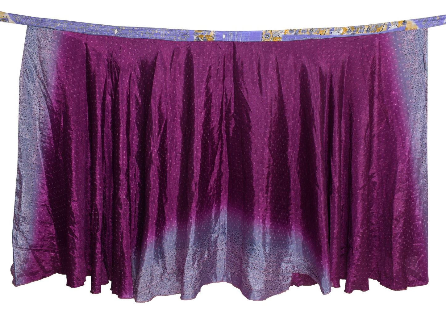 Sushila Vintage Deep Purple Silk Saree Magic Wrap Reversible Skirt Beach Dress