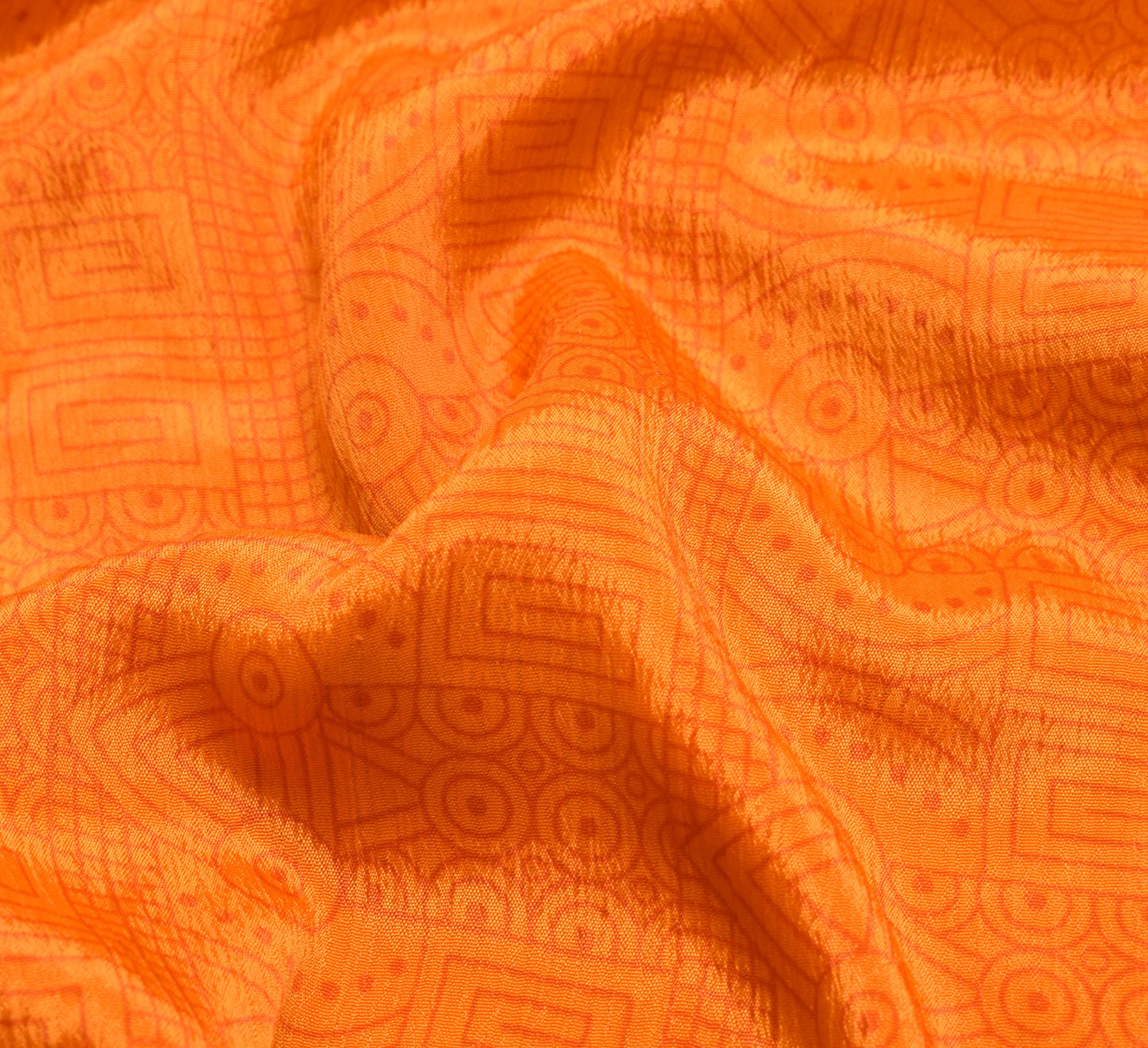 Sushila Vintage Art Silk Saree Orange Magic Wrap Reversible Skirt Beach Dress