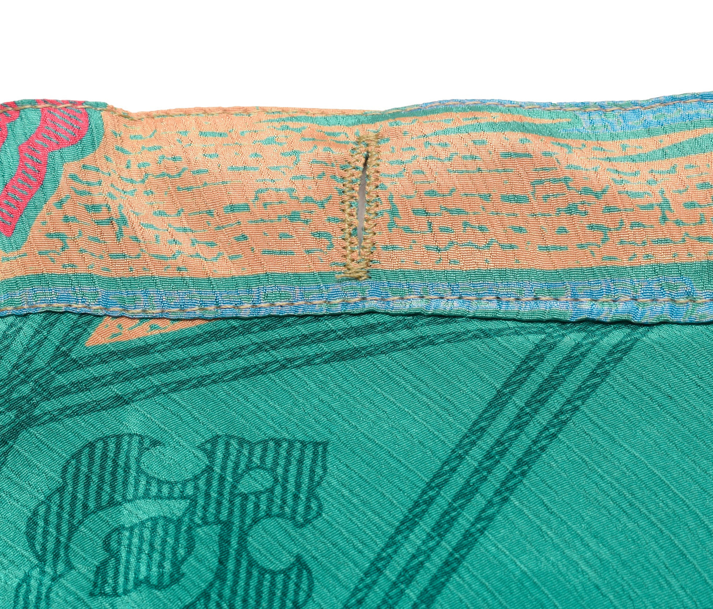 Sushila Vintage Teal Green Silk Saree Magic Wrap Reversible Skirt Beach Dress