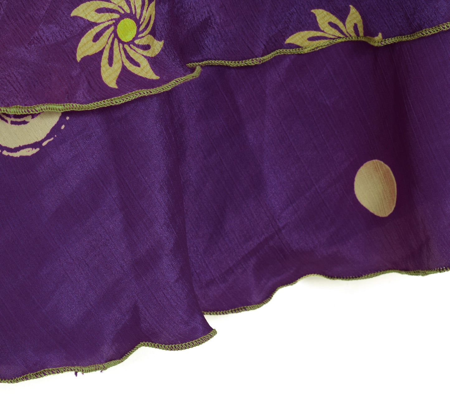 Sushila Vintage Purple Silk Saree Magic Wrap Reversible Skirt Beach Dress Hippie