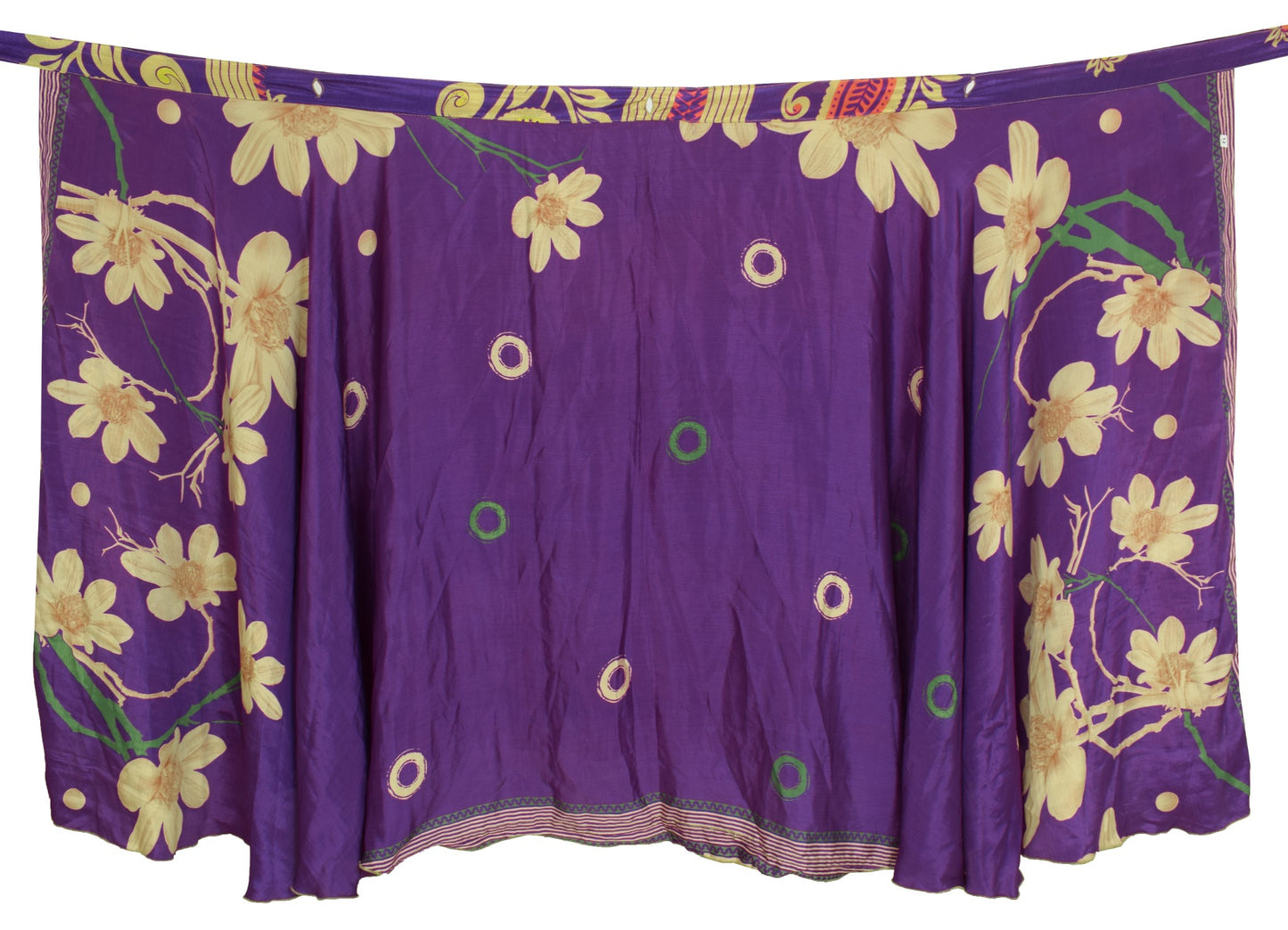 Sushila Vintage Purple Silk Saree Magic Wrap Reversible Skirt Beach Dress Hippie