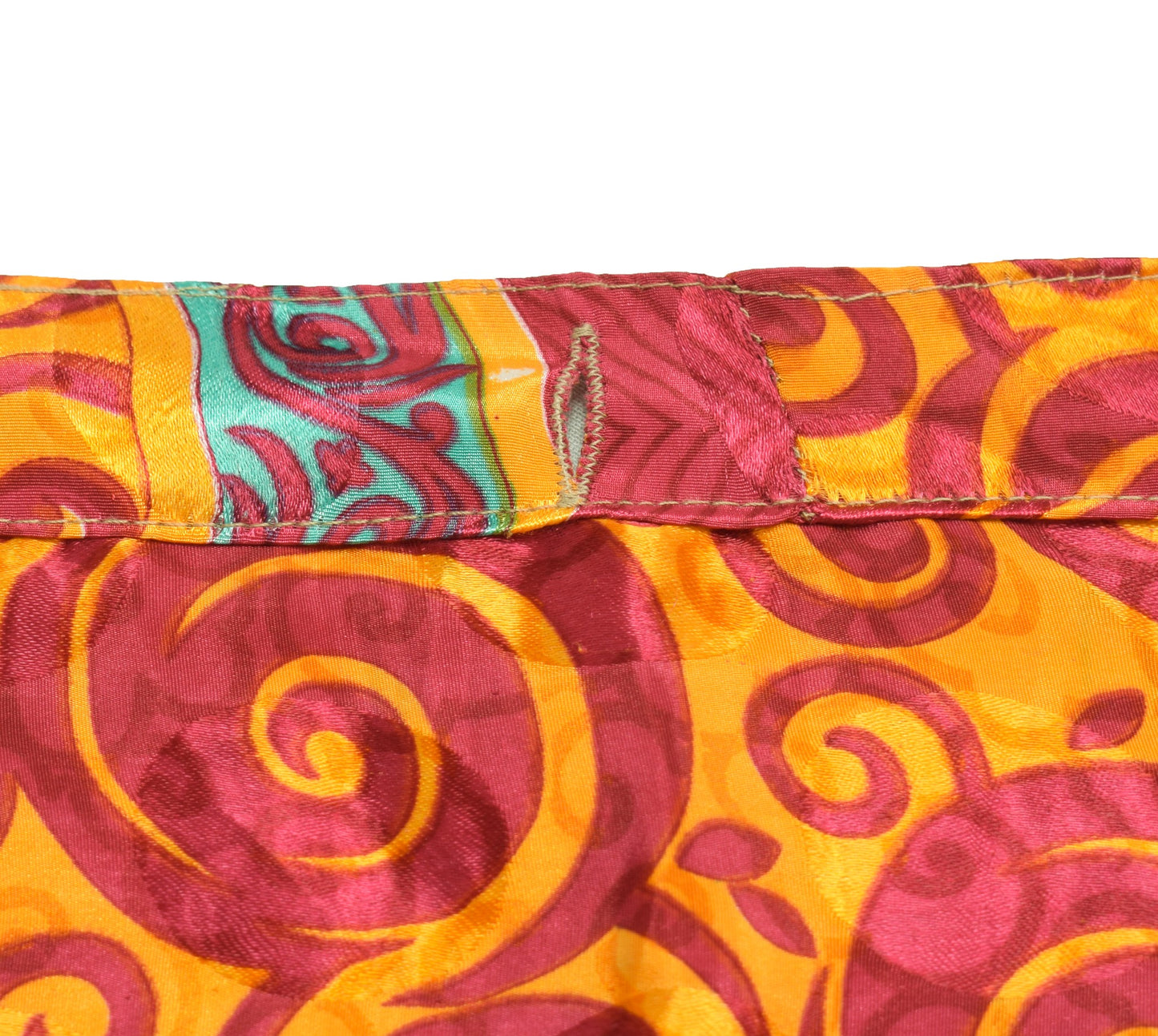 Sushila Vintage Orange Art Silk Saree Magic Wrap Reversible Skirt Beach Dress