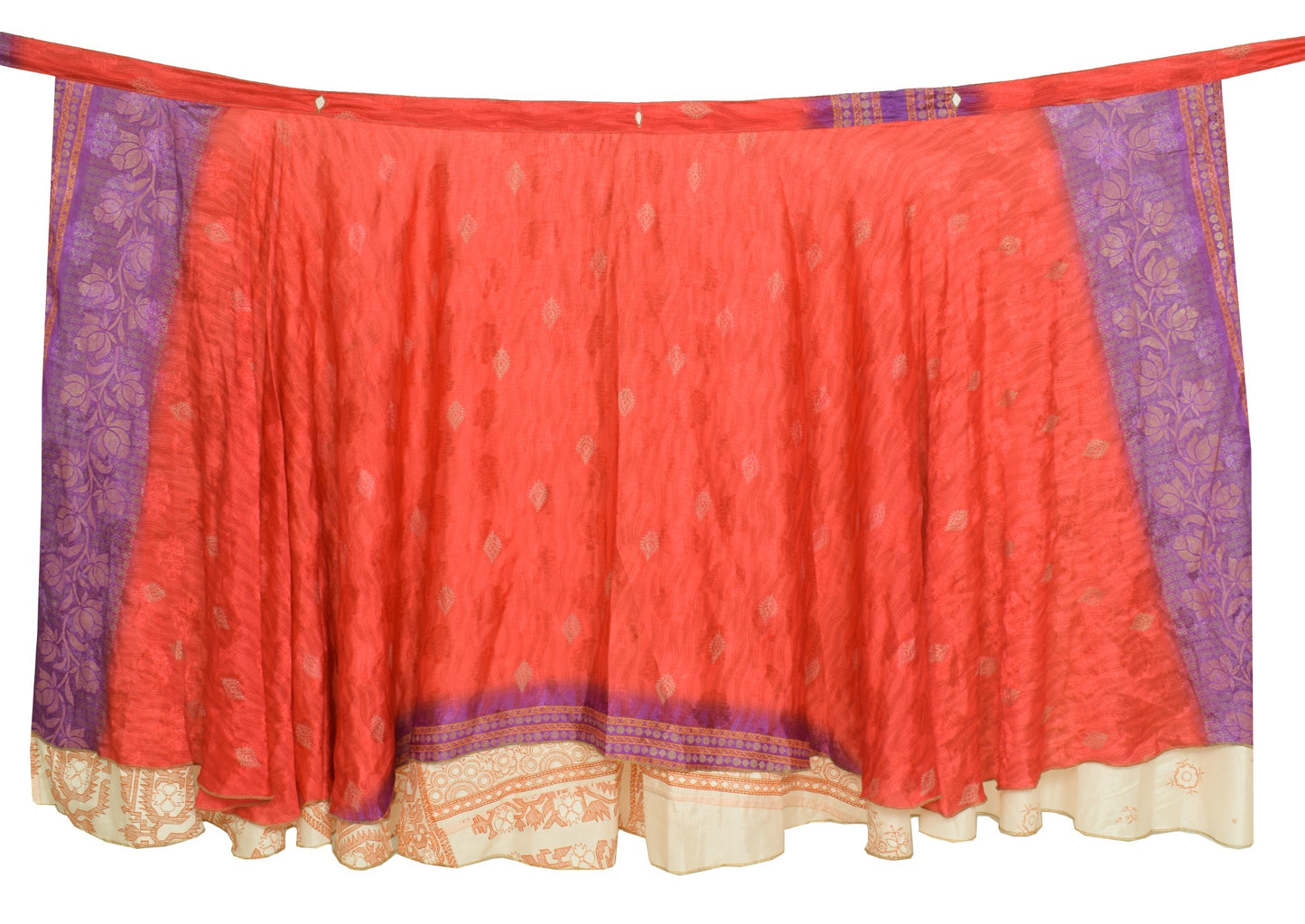 Sushila Vintage Art Silk Saree Magic Wrap Reversible Skirt Beach Dress Magenta