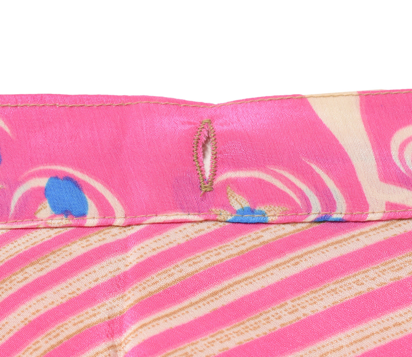 Sushila Vintage Art Silk Saree Pink Magic Wrap Reversible Skirt Beach Dress