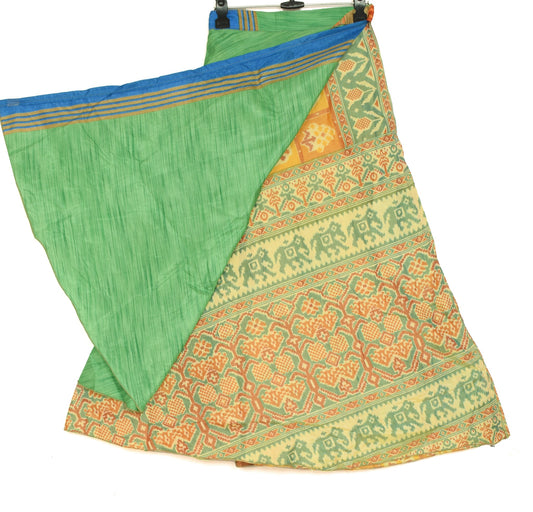 Sushila Vintage Silk Saree Magic Wrap Multi-Color Reversible Skirt Beach Dress