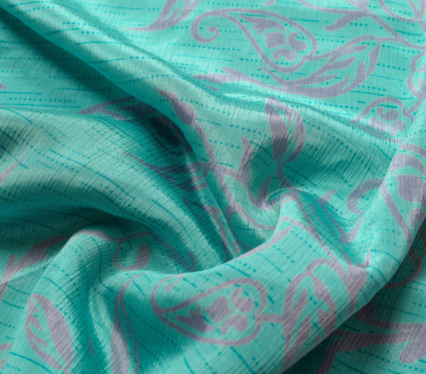 Sushila Vintage Aqua Blue Silk Saree Magic Wrap Reversible Skirt Beach Dress