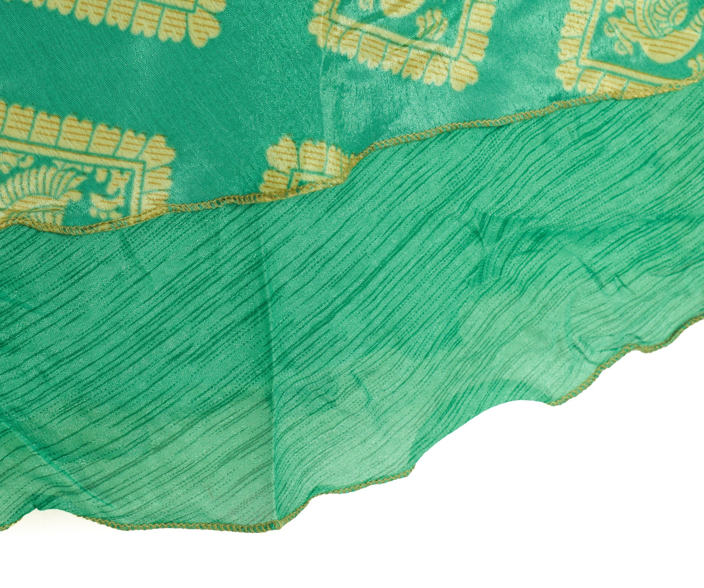 Sushila Vintage Aqua Green Silk Saree Magic Wrap Reversible Skirt Beach Dress