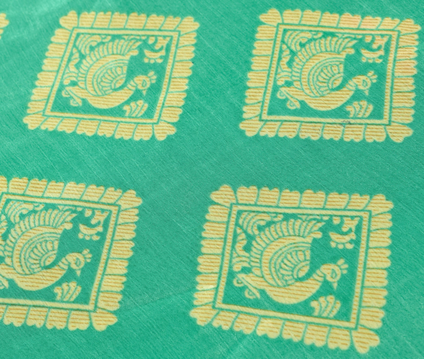 Sushila Vintage Aqua Green Silk Saree Magic Wrap Reversible Skirt Beach Dress