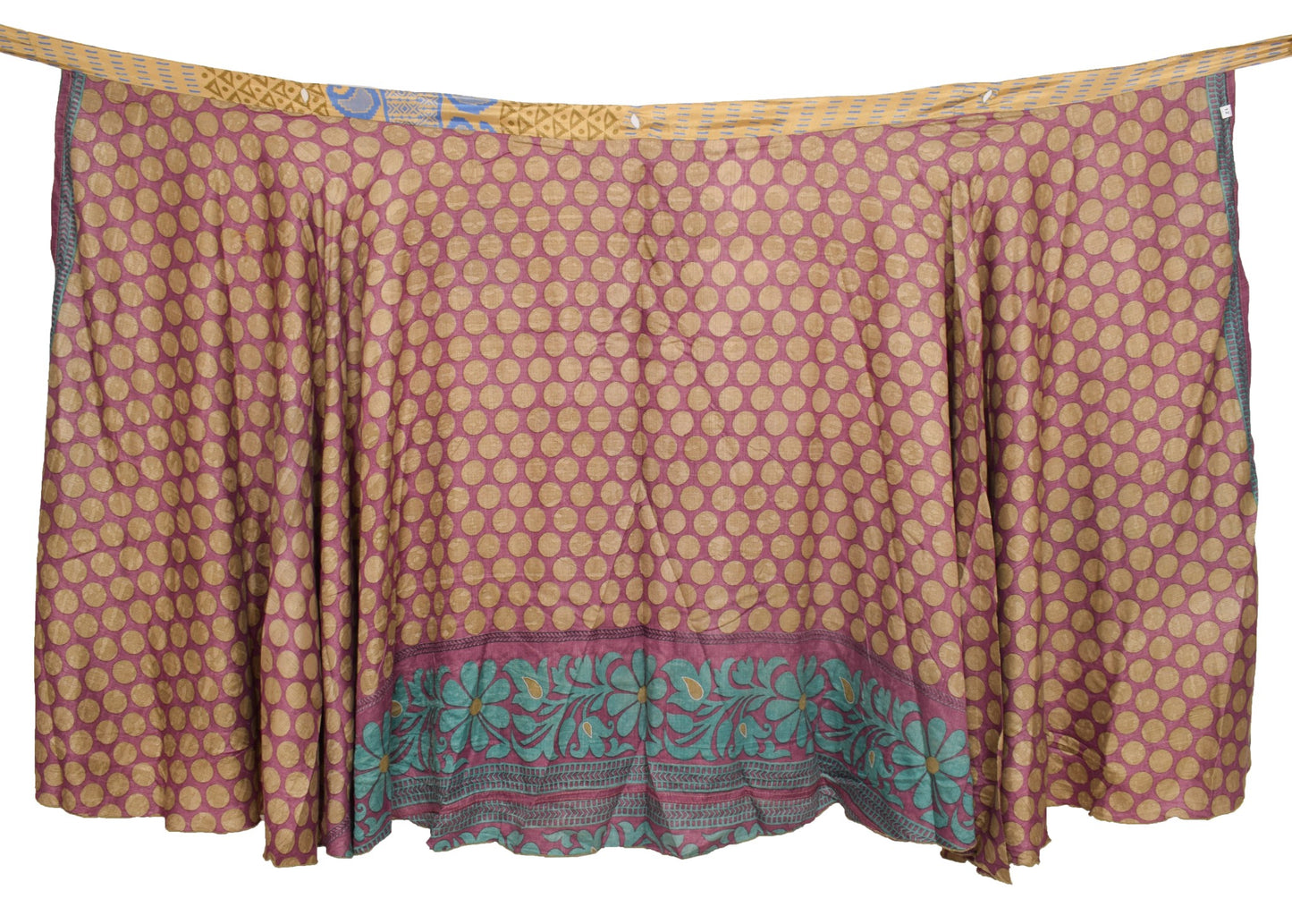 Sushila Vintage Mauve Silk Saree Magic Wrap Reversible Skirt Beach Dress Hippie