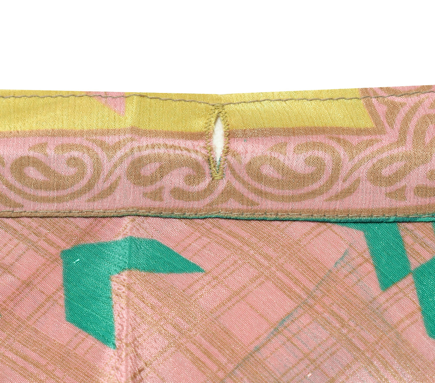 Sushila Vintage Silk Saree Magic Wrap Pink Green Reversible Skirt Beach Dress