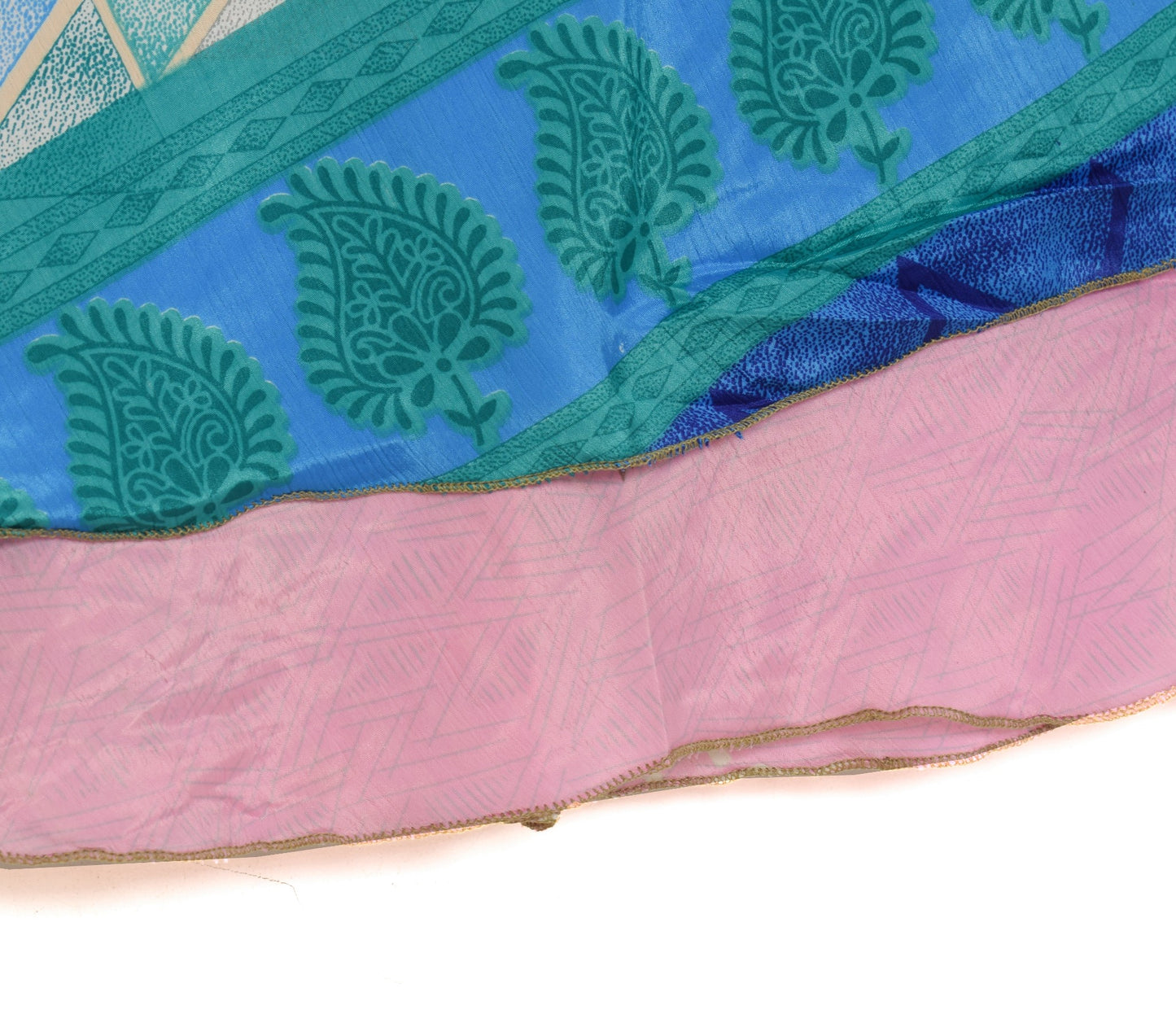 Sushila Vintage Pink Silk Saree Magic Wrap Reversible Skirt Beach Dress Handmade