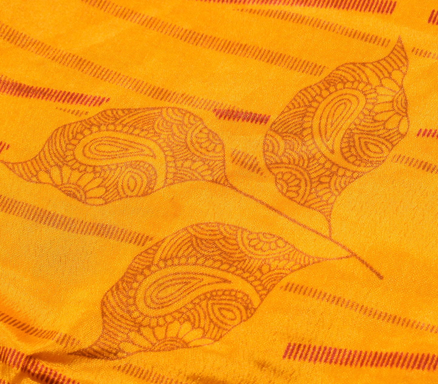 Sushila Vintage Art Silk Saree Magic Wrap Reversible Skirt Beach Dress Mustard