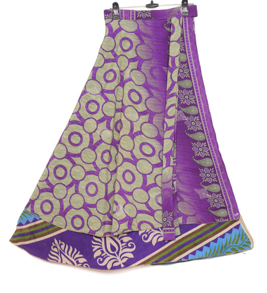 Sushila Vintage Silk Saree Magic Wrap Handmade Reversible Skirt Beach Dress