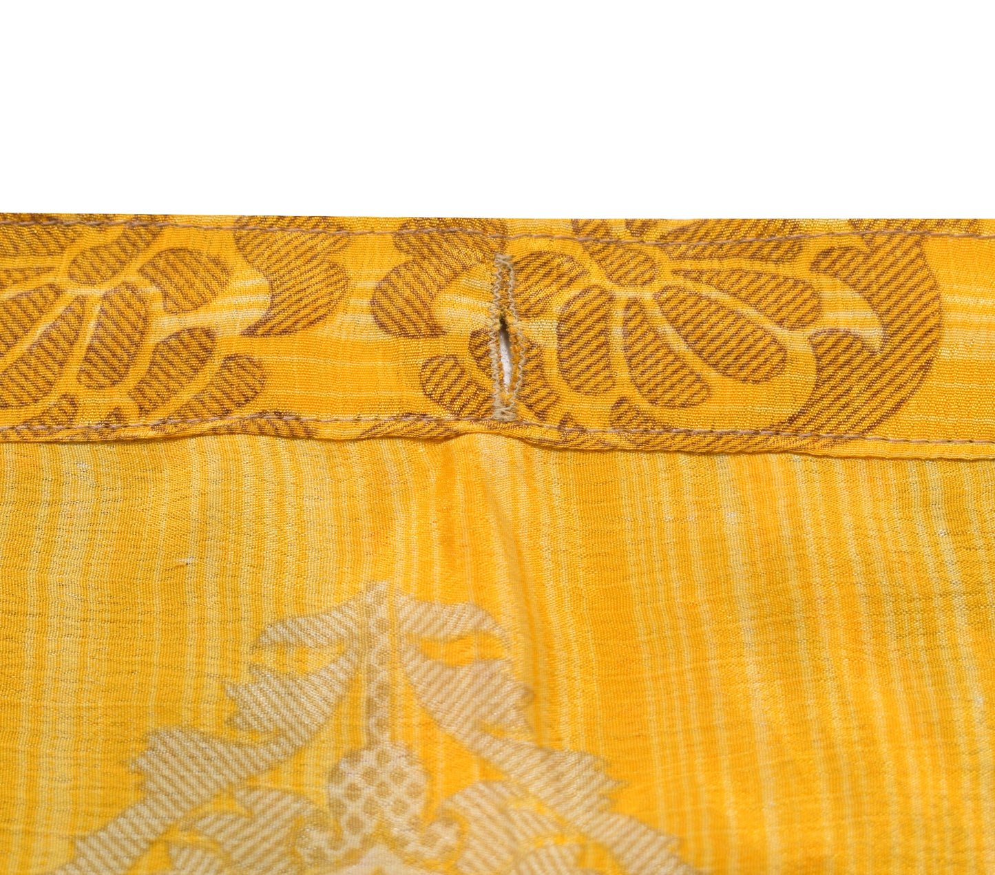 Sushila Vintage Yellow Silk Saree Magic Wrap Reversible Skirt Beach Dress Boho