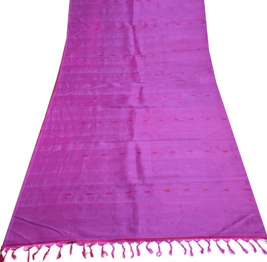 Sushila Vintage Fuchsia Pink Sari Remnant Scrap Pure Silk Woven Craft Fabric