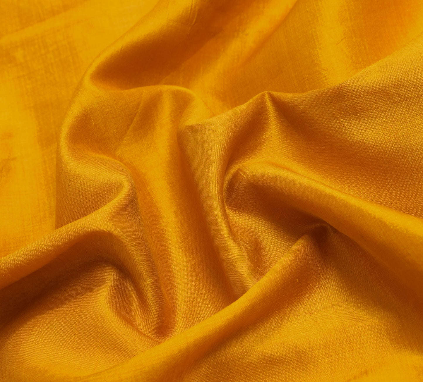 Sushila Vintage Yellow Soft Sari Remnant Scrap 100% Pure Silk Plain Craft Fabric