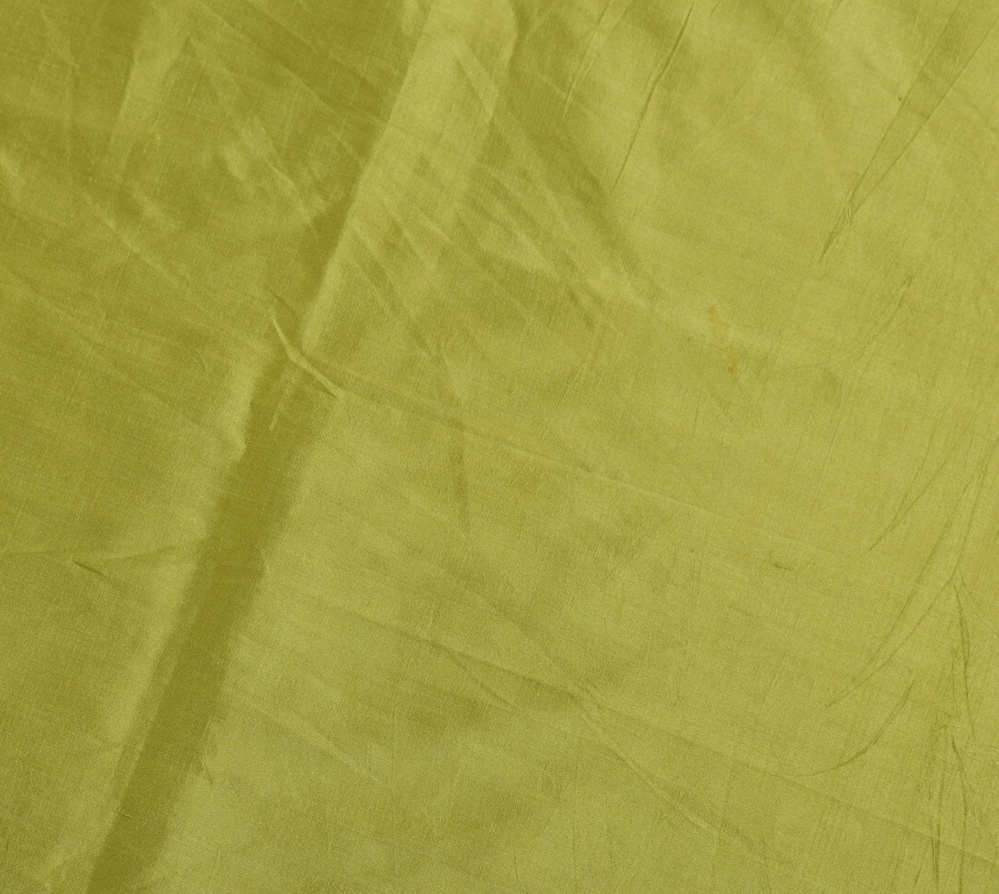 Sushila Vintage Green Sari Remnant Scrap Plain 100% Pure Silk Dress Craft Fabric