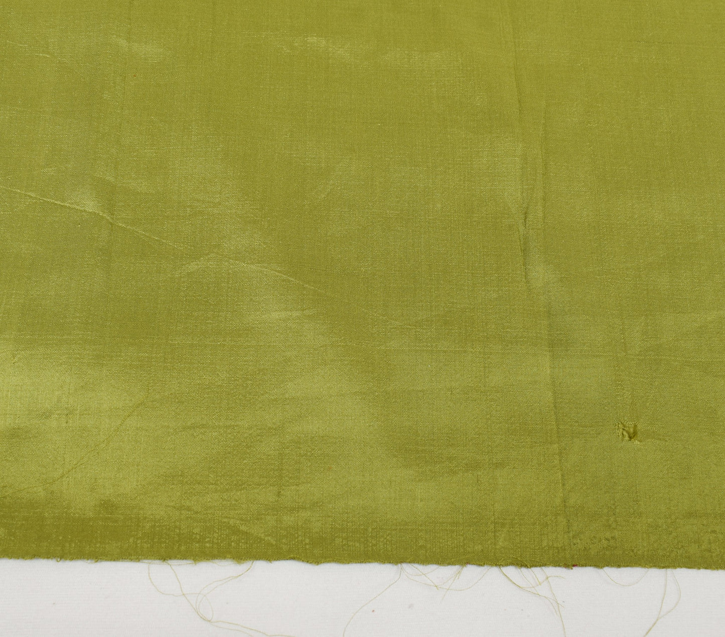 Sushila Vintage Green Sari Remnant Scrap Plain 100% Pure Silk Dress Craft Fabric