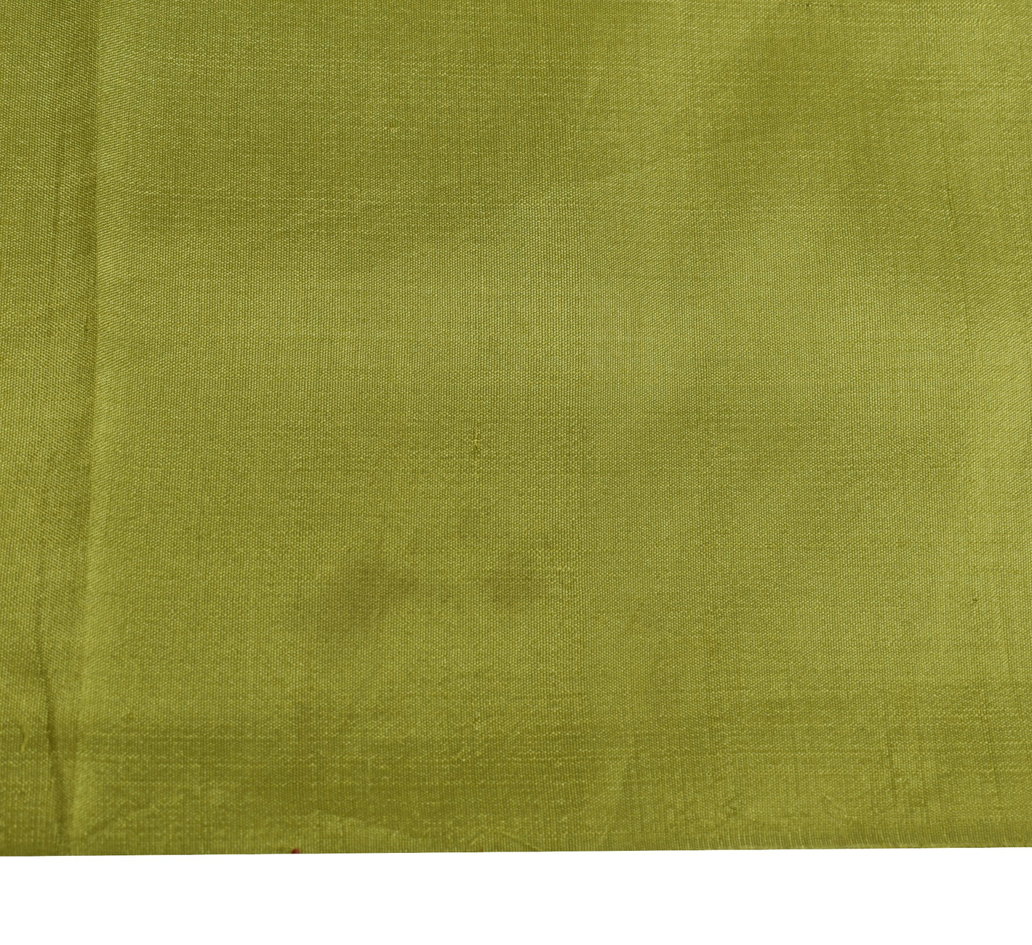 Sushila Vintage Green Sari Remnant Scrap Plain 100% Pure Silk Dress Craft Fabric