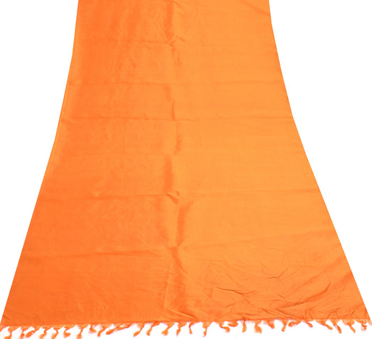 Sushila Vintage Orange Sari Remnant Scrap 100% Pure silk Dual Toned Craft Fabric