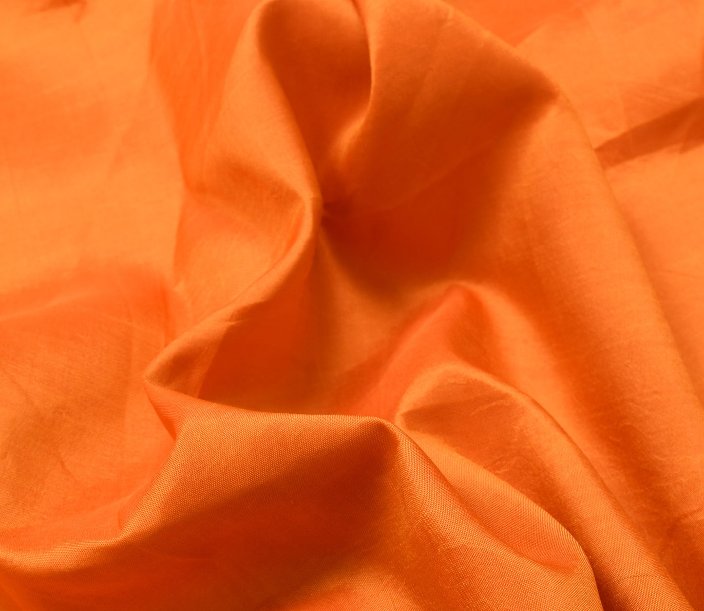 Sushila Vintage Orange Sari Remnant Scrap 100% Pure silk Dual Toned Craft Fabric