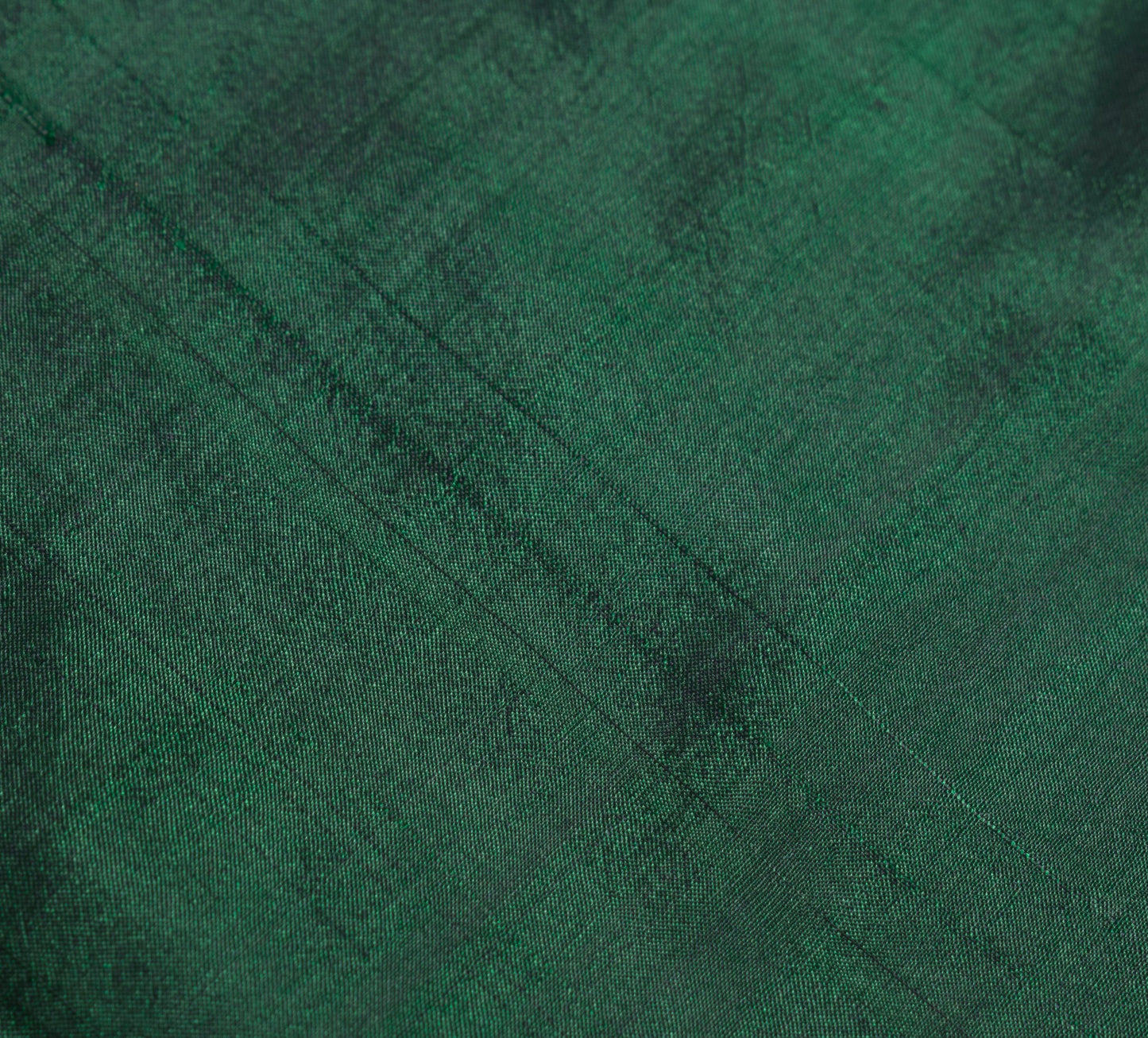 Sushila Vintage Dark Green Sari Remnant Scrap 100% Pure Silk Plain Craft Fabric