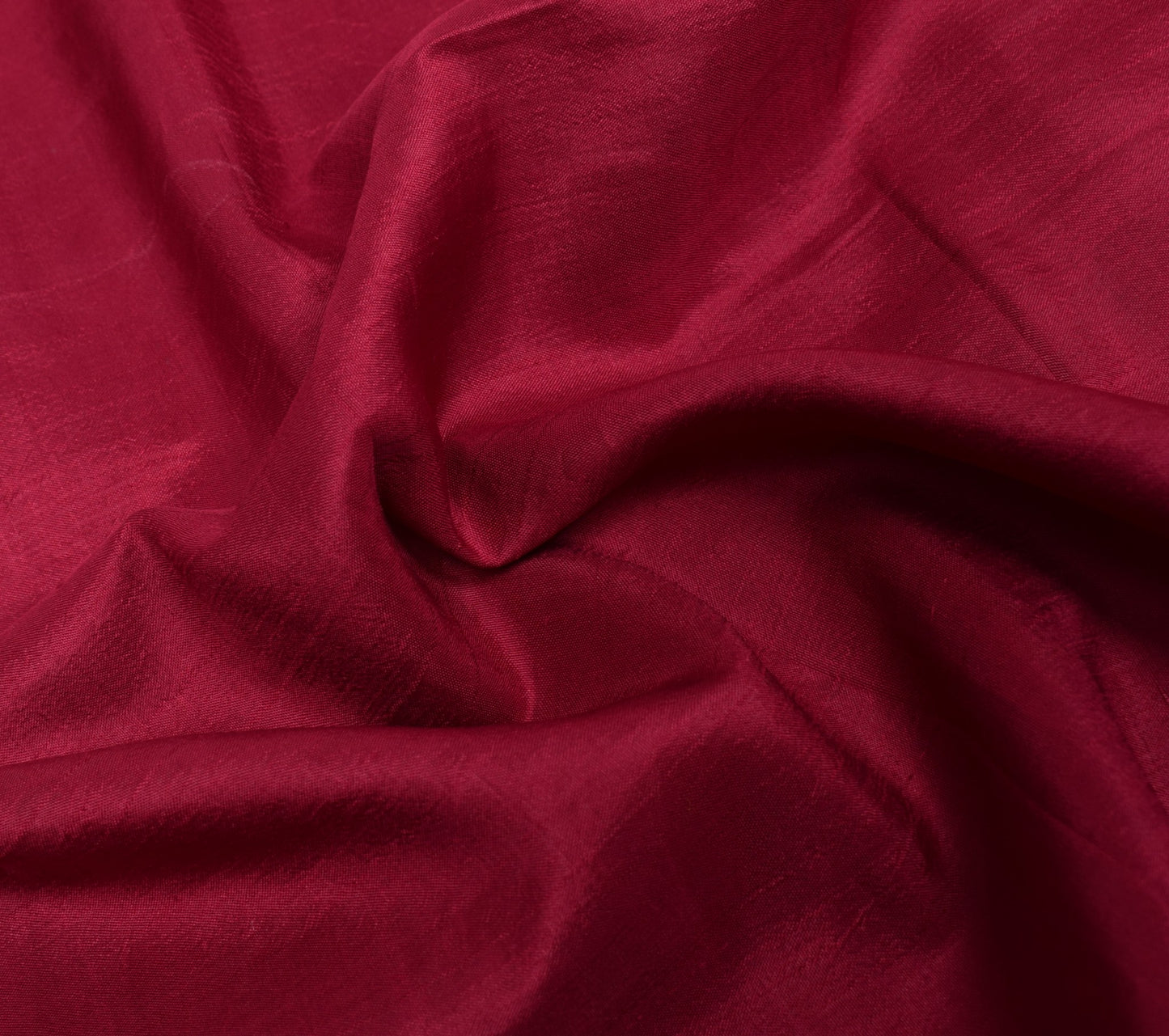 Sushila Vintage Maroon Plain Sari Remnant Scrap 100%Pure Silk Craft Dress Fabric