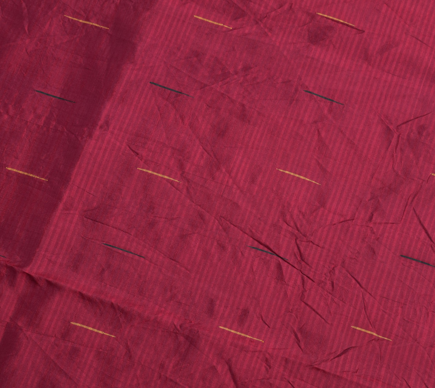 Sushila Vintage Maroon Sari Remnant Scrap Multi Purpose Pure Silk Craft Fabric