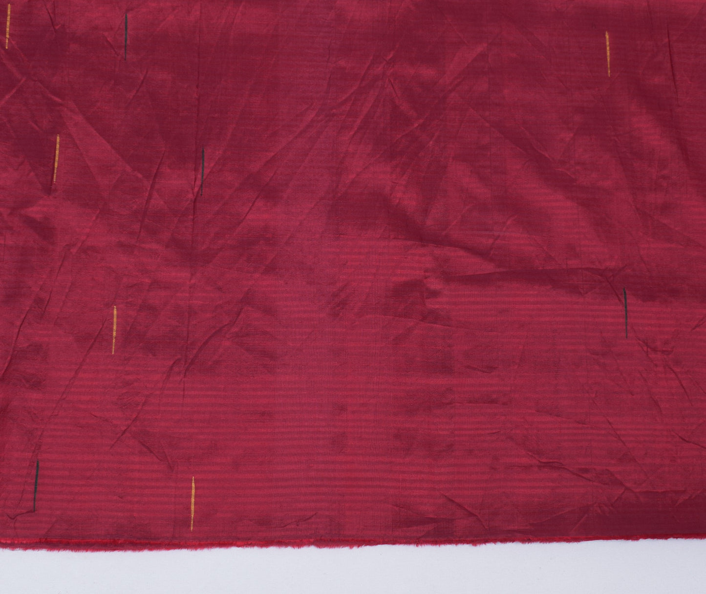 Sushila Vintage Maroon Sari Remnant Scrap Multi Purpose Pure Silk Craft Fabric