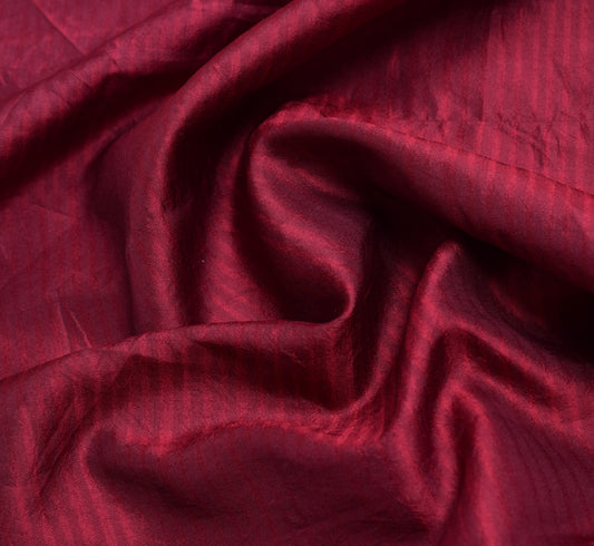 Sushila Vintage Maroon Sari Remnant Scrap Multi Purpose Pure Silk Craft Fabric