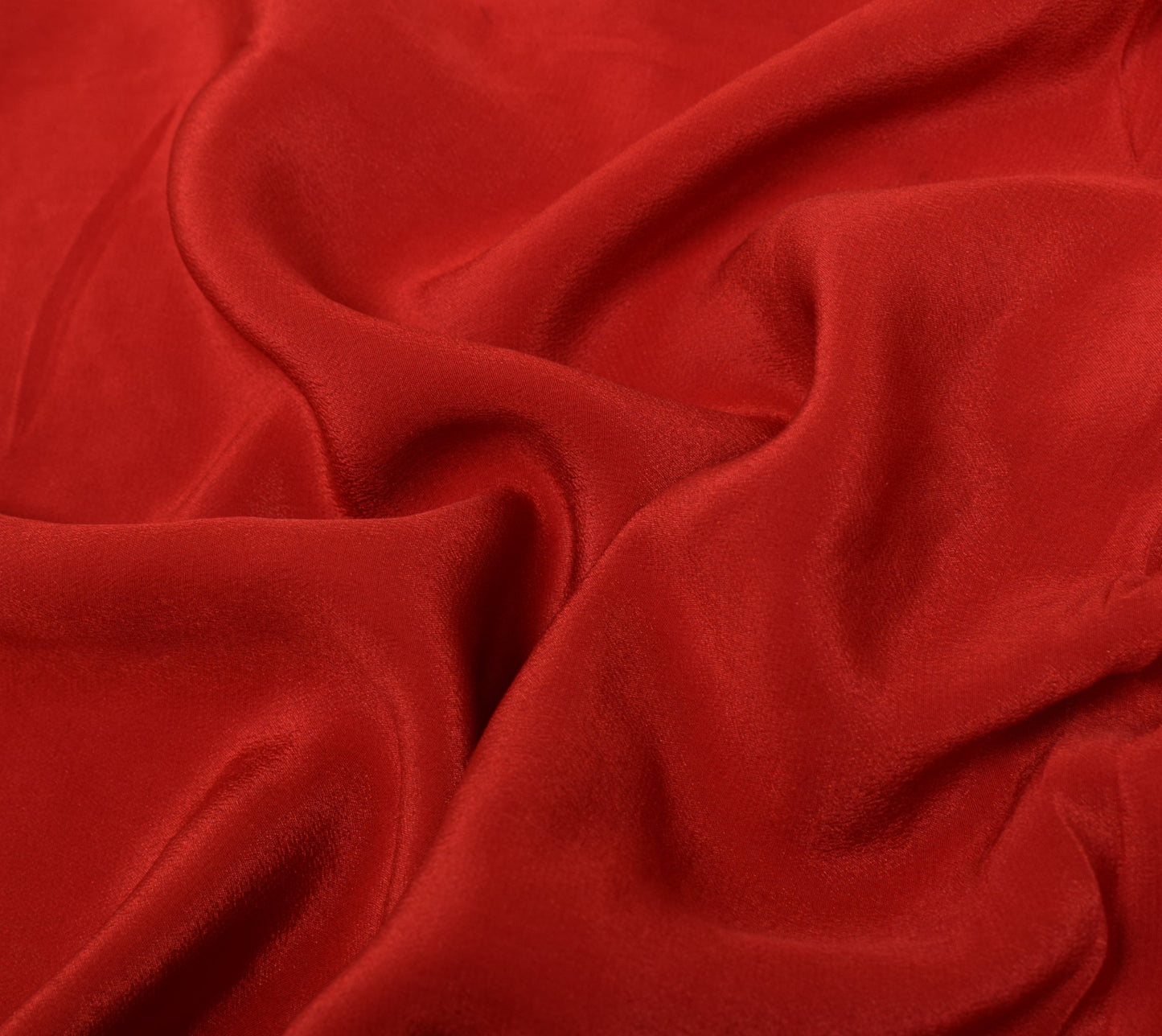 Sushila Vintage Dark Red Sari Remnant Scrap Pure Crepe Hand Work Craft Fabric