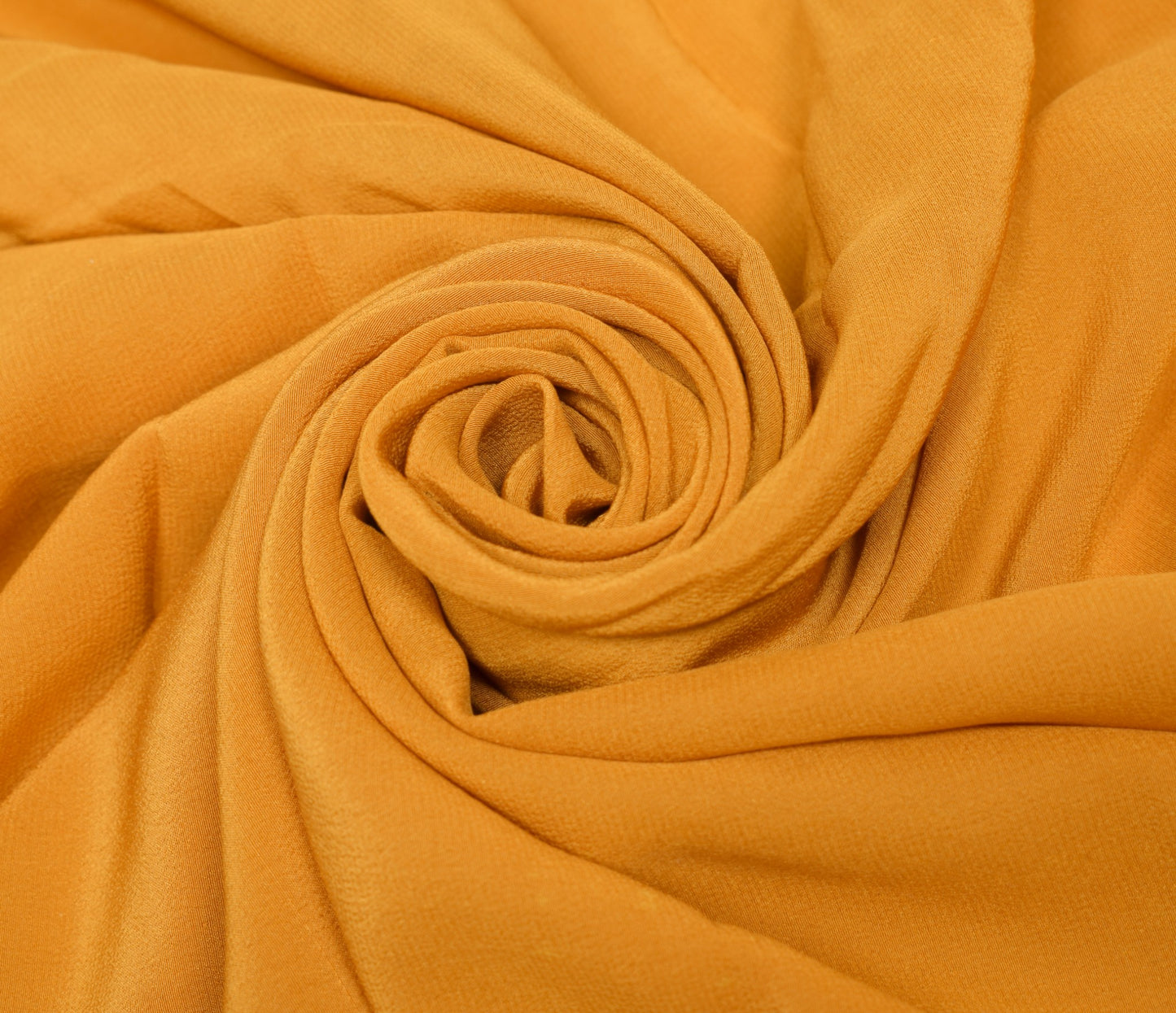 Sushila Vintage Mustard Sari Remnant Scrap Pure Crepe Multi Purpose Craft Fabric