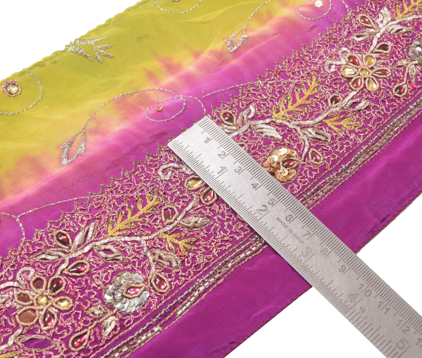 Sushila Vintage Purple Saree Border Indian Craft Sewing Trim Embroidered Lace