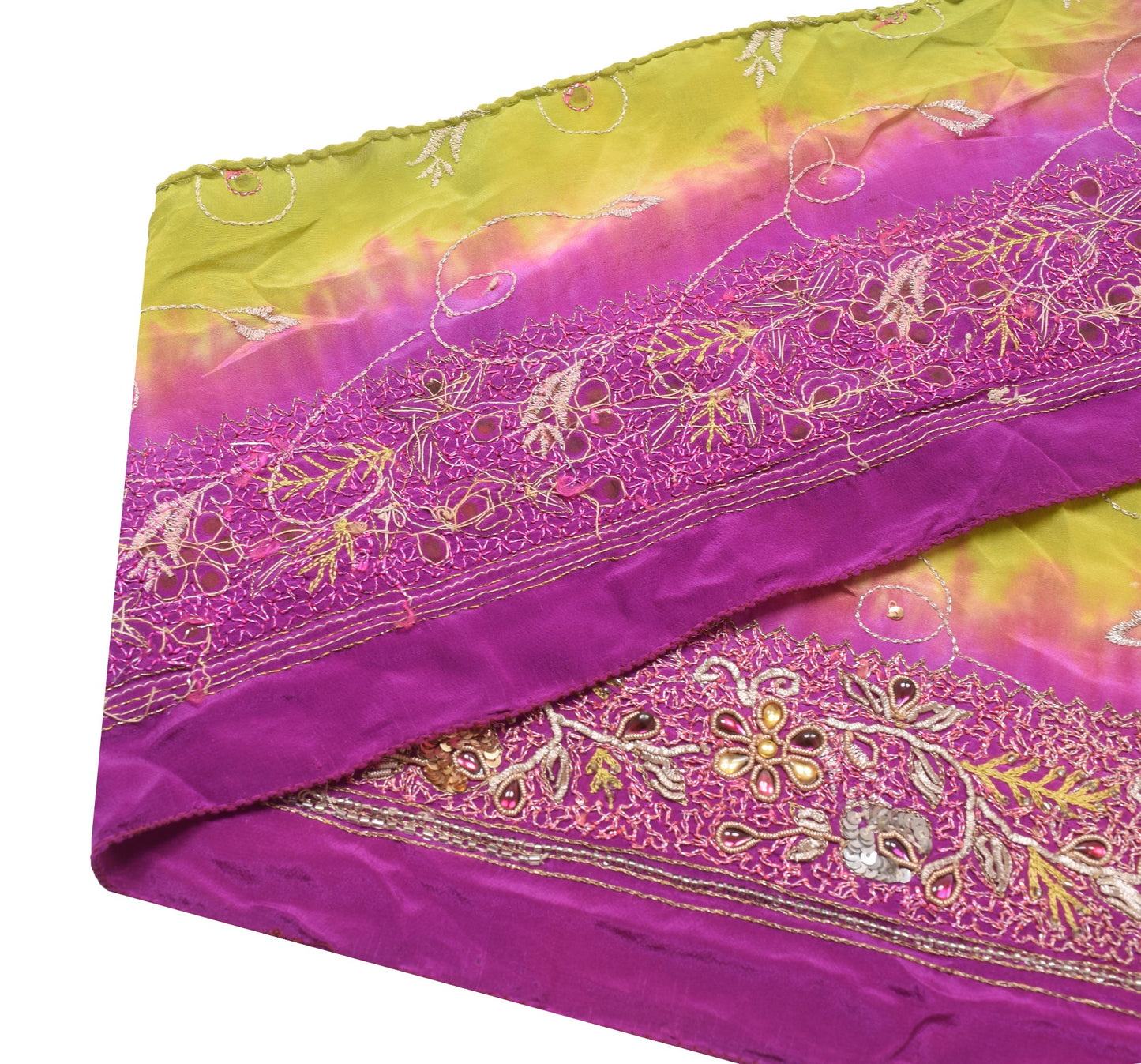 Sushila Vintage Purple Saree Border Indian Craft Sewing Trim Embroidered Lace