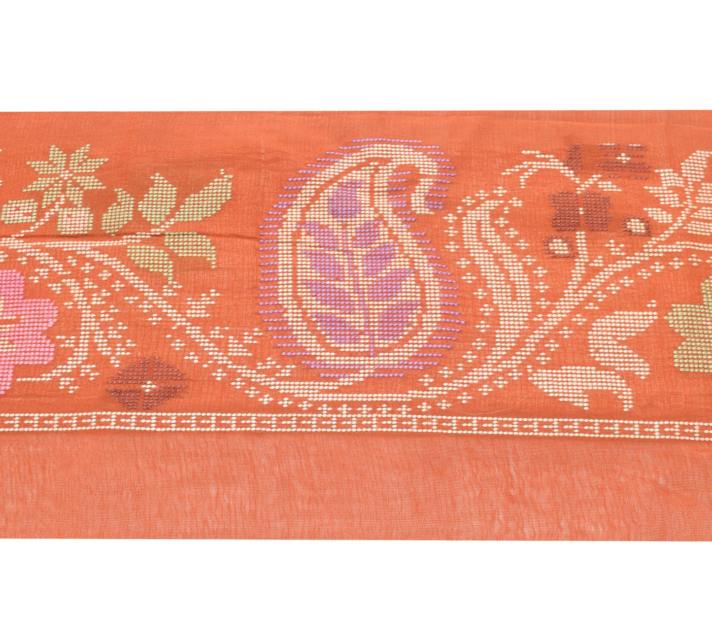 Sushila Vintage Rust Woven Saree Border Indian Craft Sewing Trim Lace Ribbon