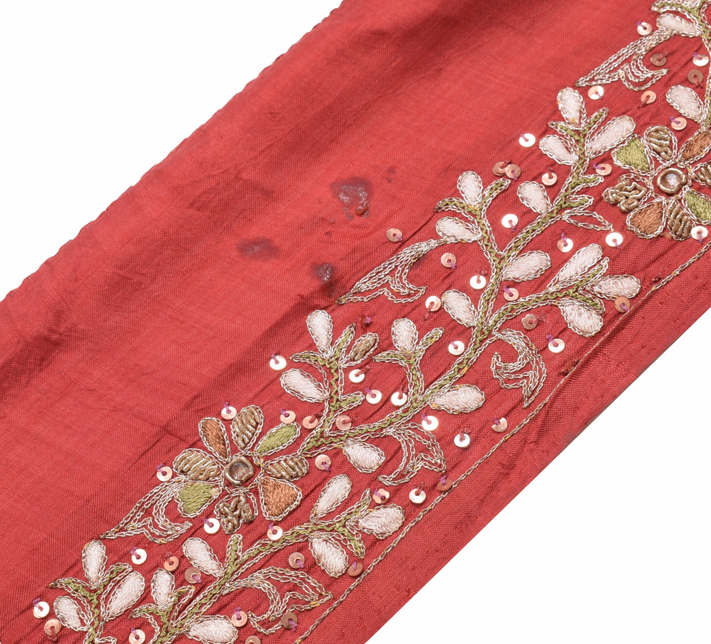 Sushila Vintage Pure Silk Saree Border Embroidered Craft Sewing Trim Lace Ribbon