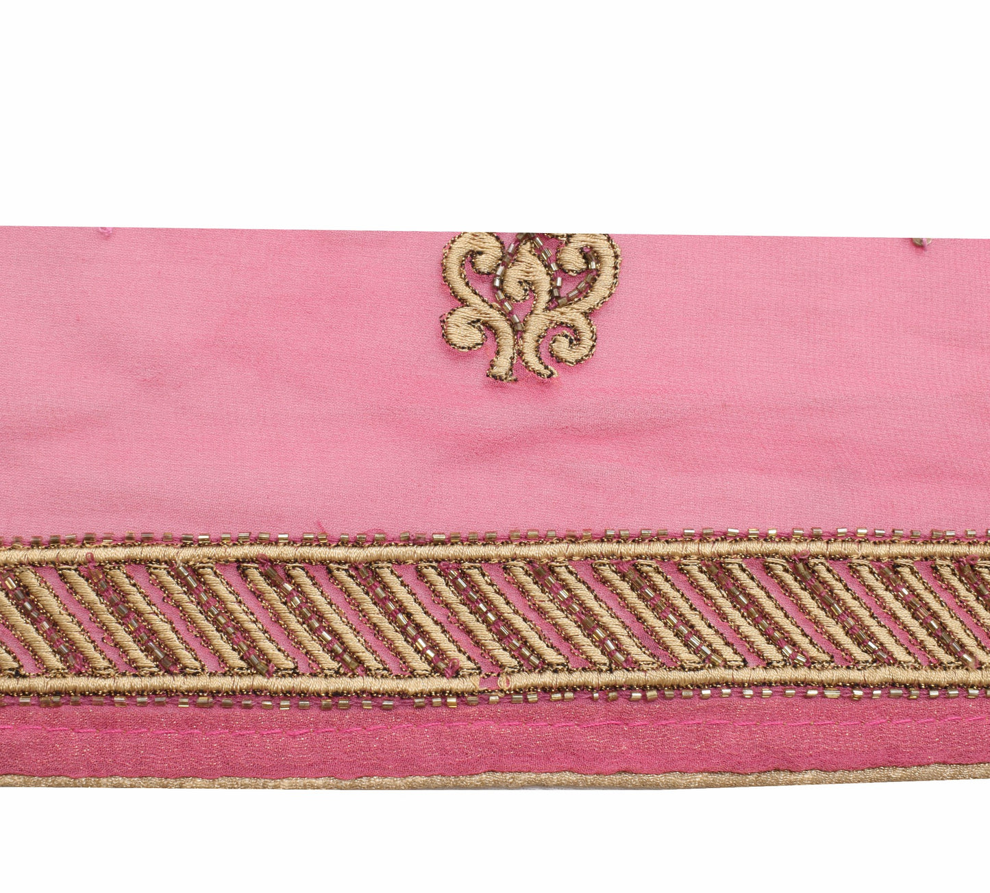 Sushila Vintage Pink Saree Border Indian Craft Sewing Trim Embroidered Ribbon