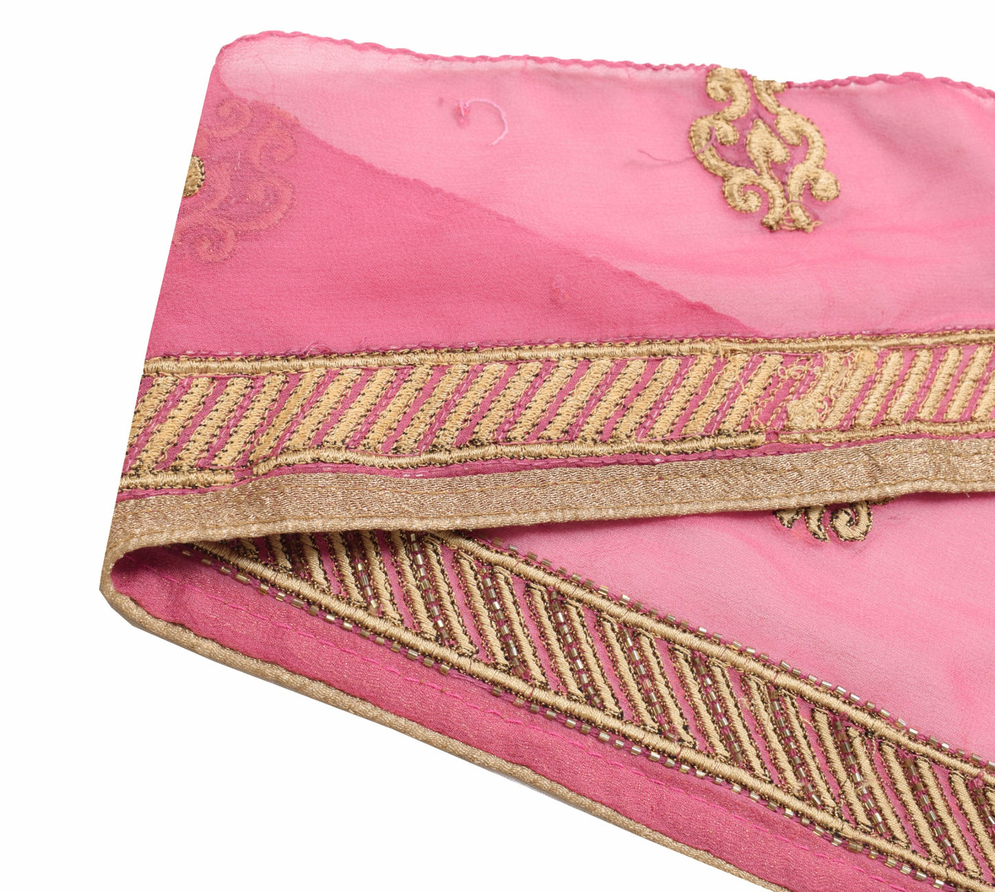 Sushila Vintage Pink Saree Border Indian Craft Sewing Trim Embroidered Ribbon