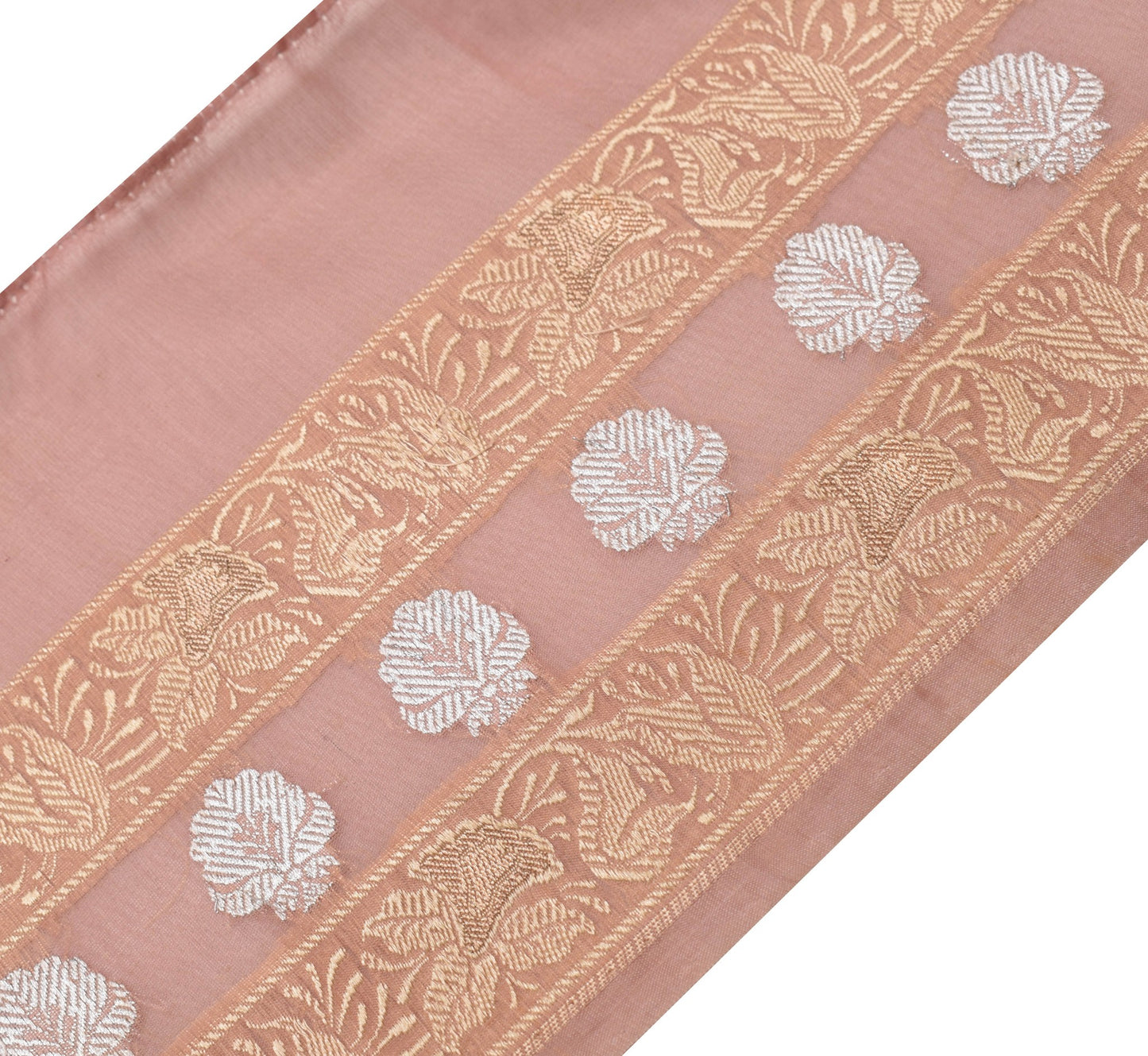 Sushila Vintage Cotton Silk Saree Border Indian Craft Sewing Trim Woven Ribbon